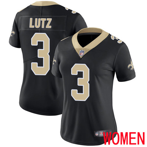 New Orleans Saints Limited Black Women Wil Lutz Home Jersey NFL Football #3 Vapor Untouchable Jersey